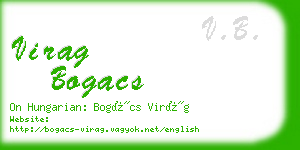 virag bogacs business card